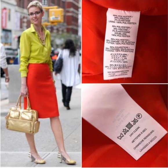 J. Crew Asymmetrical Zip Pencil Skirt in Flame - Picture 11 of 12